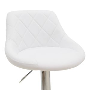 Бар стол Boronez с регулируема височина бяла полихромирана основа 47x49x112cm