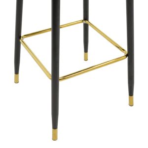 Bar stool Casenio velvet black-gold metal base 48x50x117cm