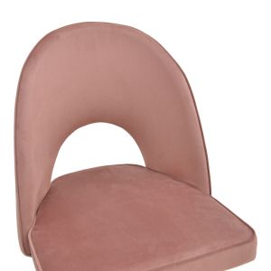 Bar stool Casenio velvet black-gold metal base 48x50x117cm