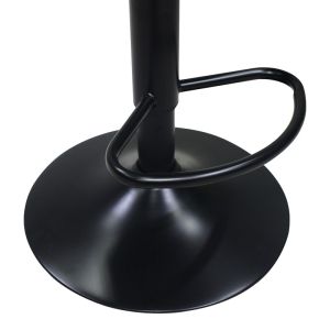 Coozy bar stool with adjustable height, black matte metal with white Pu 46x47x90-112cm