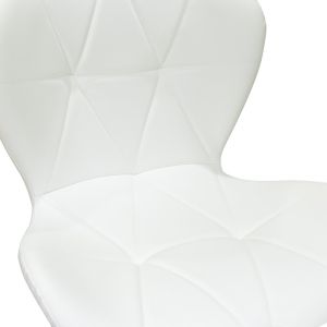 Coozy bar stool with adjustable height, black matte metal with white Pu 46x47x90-112cm