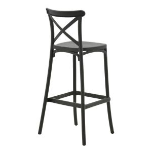 Bar stool Crossie polypropylene black 44x44x113cm