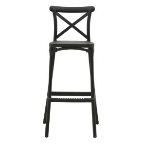 Bar stool Crossie polypropylene black 44x44x113cm
