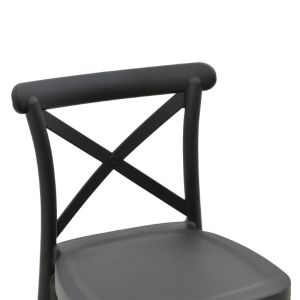 Bar stool Crossie polypropylene black 44x44x113cm