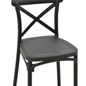 Bar stool Crossie polypropylene black 44x44x113cm