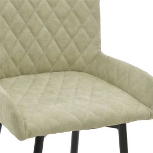Бар стол Delicacy черна метална рамка-антично сиво-зелен текстил 47х43х100cm