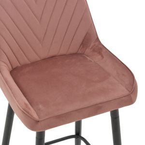 Bar stool Deppy Latrell velvet rotten apple - black metal 43x54x102cm