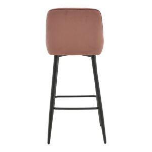 Bar stool Deppy Latrell velvet rotten apple - black metal 43x54x102cm