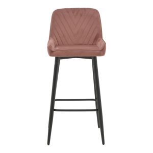 Bar stool Deppy Latrell velvet rotten apple - black metal 43x54x102cm
