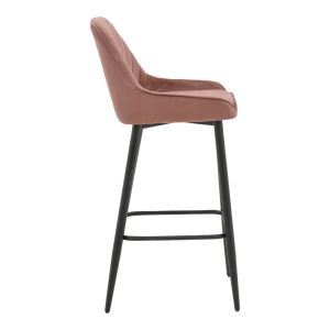 Bar stool Deppy Latrell velvet rotten apple - black metal 43x54x102cm