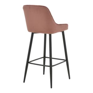 Bar stool Deppy Latrell velvet rotten apple - black metal 43x54x102cm