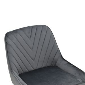 Bar stool Deppy Latrell dark gray velvet - black metal legs 43x54x102cm