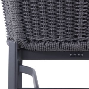 Бар стол Destiny Sm6407.02, алуминий и ракита, цвят дървени въглища, 71.5x63.5x108h
