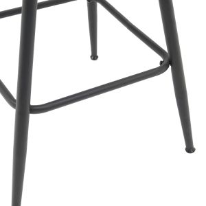 Roating bar stool Alkia in beige velvet with black metal legs 58x55x90cm