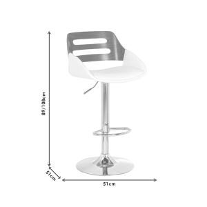 Бар стол Fern Folding Pu White Walnut-chrome Metal