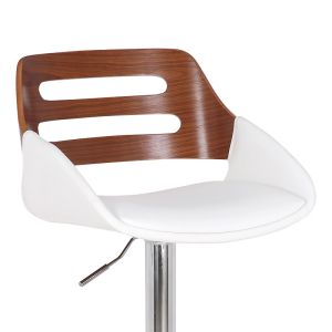 Бар стол Fern Folding Pu White Walnut-chrome Metal