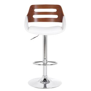 Бар стол Fern Folding Pu White Walnut-chrome Metal