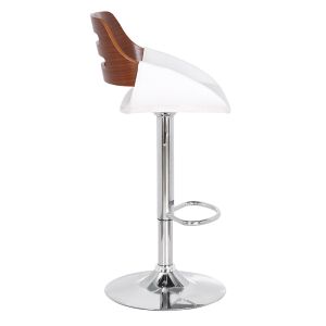 Бар стол Fern Folding Pu White Walnut-chrome Metal