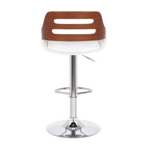 Бар стол Fern Folding Pu White Walnut-chrome Metal