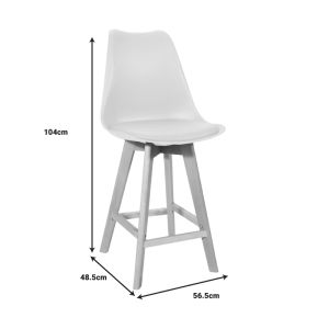 Bar stool Gaston black Pp-pu and natural wood legs 56x48.5x104cm