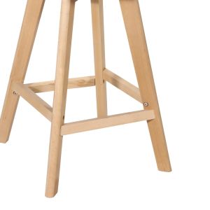 Bar stool Gaston black Pp-pu and natural wood legs 56x48.5x104cm