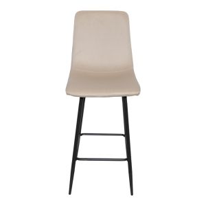 Bar stool Grato beige fabric with black metal leg 43.5x55x114cm