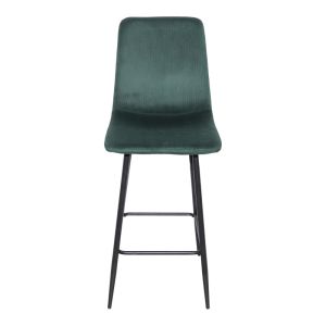 Bar stool Grato, olive green, fabric - black metal leg, 43.5x55x114cm