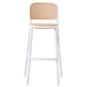Bar stool Hm5939,01 polypropylene white-beige 41x53x103cm
