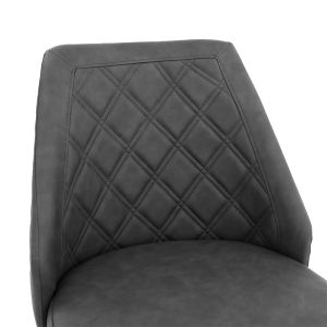 Bar stool Inflame Pu anthracite color with black metal legs