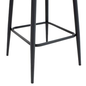 Bar stool Inflame Pu anthracite color with black metal legs