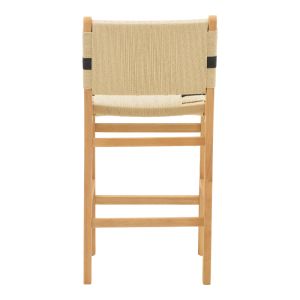 Bar stool Julien natural rubber wood - black rope 45x46x95cm