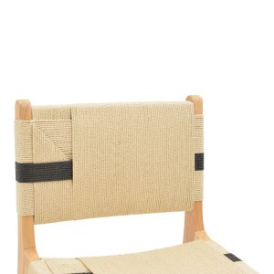 Bar stool Julien natural rubber wood - black rope 45x46x95cm