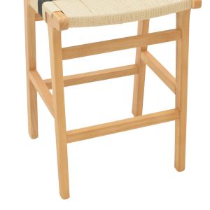 Bar stool Julien natural rubber wood - black rope 45x46x95cm