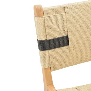 Bar stool Julien natural rubber wood - black rope 45x46x95cm