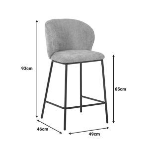 Bar stool Karg Camel fabric - black metal leg 49x46x93 cm