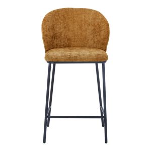 Bar stool Karg Camel fabric - black metal leg 49x46x93 cm