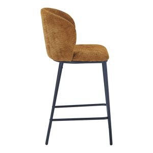 Bar stool Karg Camel fabric - black metal leg 49x46x93 cm