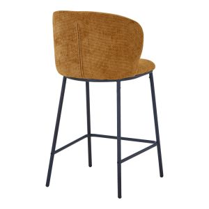 Bar stool Karg Camel fabric - black metal leg 49x46x93 cm