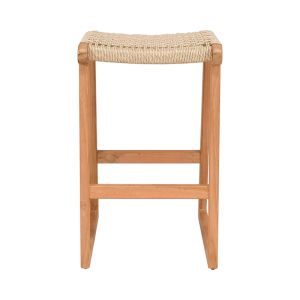 Bar stool Kuza teak and rope in natural shade 40x42x66cm
