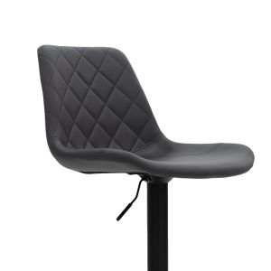 Libra bar stool, anthracite eco-leather seat and black metal base 49x55x115cm