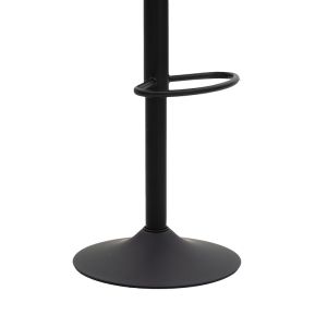 Libra bar stool, anthracite eco-leather seat and black metal base 49x55x115cm