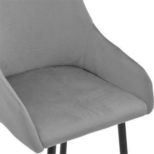 Bar stool Lithe metal gold black legs-gray velvet 47x44x98cm