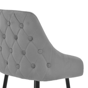 Bar stool Lithe metal gold black legs-gray velvet 47x44x98cm