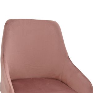 Бар стол Lithe плюшен цвят гнила ябълка с черни крака 47x44x98cm