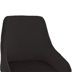 Бар стол Lithe черен плюшен с метални златисти крака 47х44х98cm