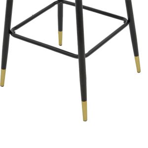 Бар стол Lithe черен плюшен с метални златисти крака 47х44х98cm