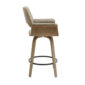 Bar stool Med.height Clipp .01 plywood whitewashed-beige fabric 57.5x53x98hcm Hm9987