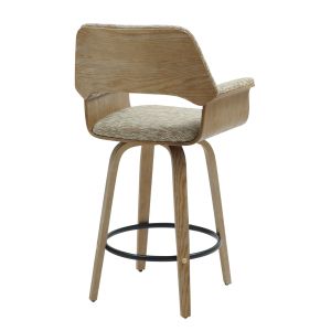 Bar stool Med.height Clipp .01 plywood whitewashed-beige fabric 57.5x53x98hcm Hm9987