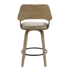 Bar stool Med.height Clipp .01 plywood whitewashed-beige fabric 57.5x53x98hcm Hm9987