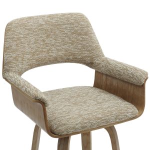 Bar stool Med.height Clipp .01 plywood whitewashed-beige fabric 57.5x53x98hcm Hm9987